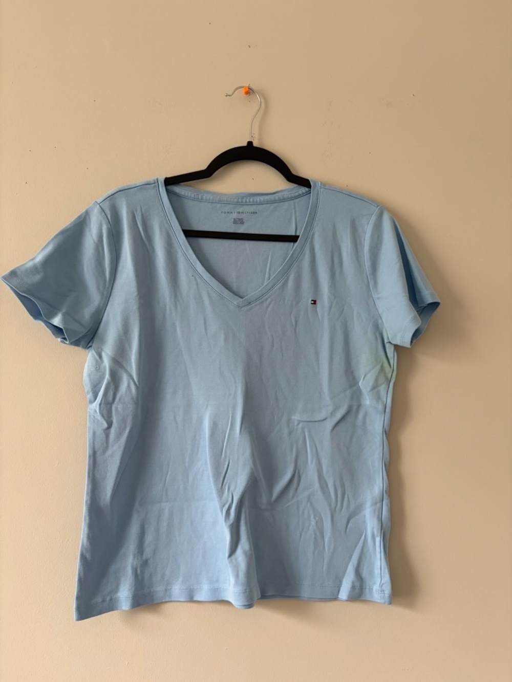 Tommy Hilfiger Light Blue V-Neck Short Sleeve Tee